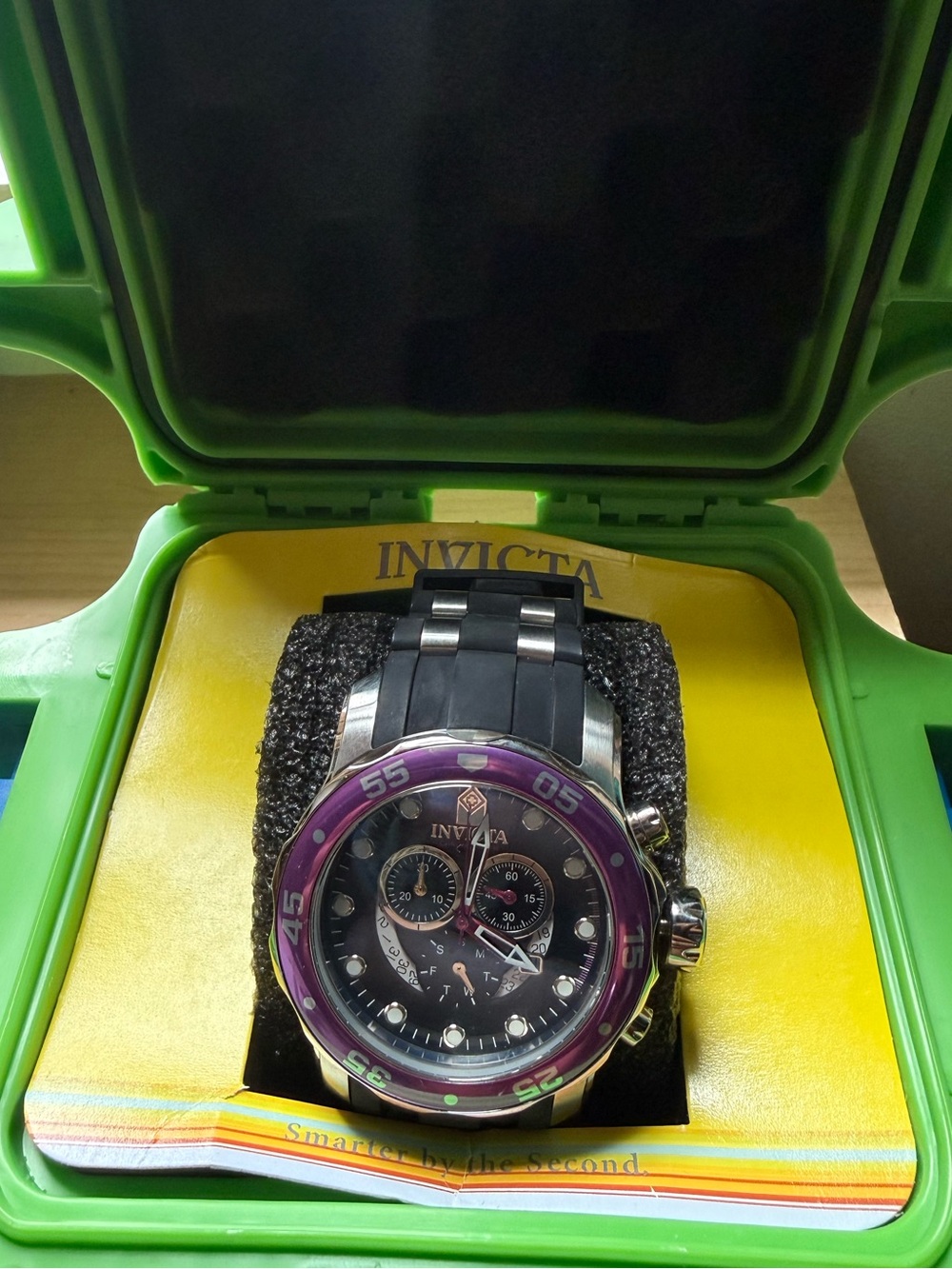 Invicta Men’s Black Dial Watch with Purple Bezel - Picture 2 of 9